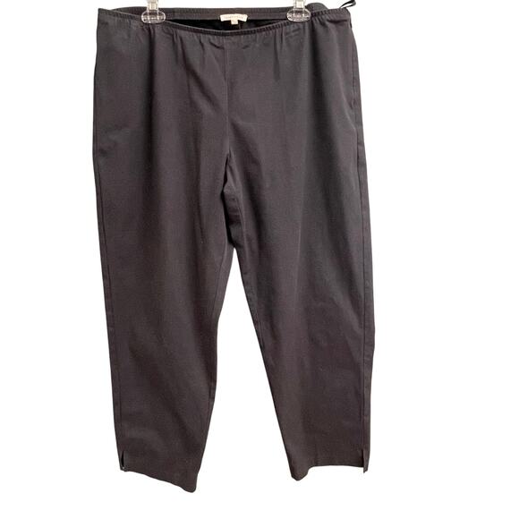 Eileen Fisher Womens Pull On Cropped Ankle Pants Charcoal Gray XL Elastic Waist - Picture 1 of 3